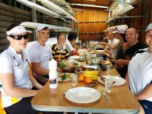Jeremy with the crew at a training camp as part of Balmain's Head of the Charles Regatta Campaign