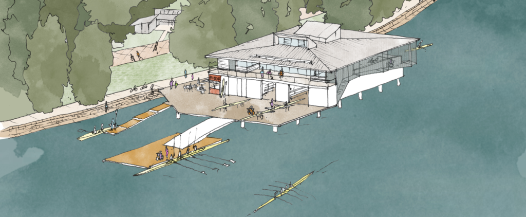 An artist's impression of our proposed boatshed at Leichhardt Park.